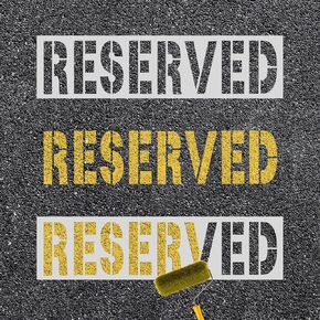 2pcs Reserved Parking Stencil, 6in Reserved Template for Parking Lot Spray Painting Letter Stencils Reserved Parking Sign for Parking Lot Concrete Curb Asphalt Reserved Guest Spaces