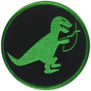 T-Rex Eating Christian Fish Embroidered Patch - [3" Diameter]
