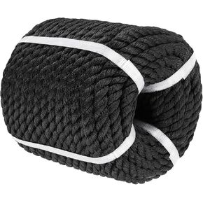 1/2 Inch 100 Ft White Polyester Rope, 3 Strand Braided Polyester Rope, Strong Pulling Rope for Marine, Commercial, DIY Crafts