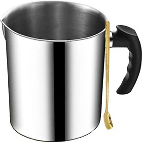 Candle Making Pouring Pot, Stainless Steel Wax Melting Pot with Heat-Resistant Handle, Double Boiler Candle Making Pitcher with Dripless Pouring Spout Design