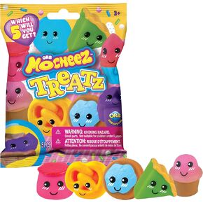 ORB Arcade Mocheez Treatz Blind Bag 4 Pack - 4 Blind Bags, Each w/ 5 Assorted Squishy Kawaii Mochi Treats Toys - Jiggly Kids Toys for Party Favors, Goodie Bags, Stocking Stuffers, Gifts and More