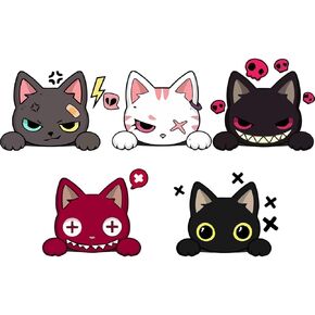 Cute Funny Cats Decoration Car Decal Sticker 5 Different Cartoon Cats Car Vinyl Sticker