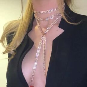 Rhinestones Double Layer Choker Necklace with Body Chain Sparkly Body Chain for Women Girls Nightclub Body Jewelry