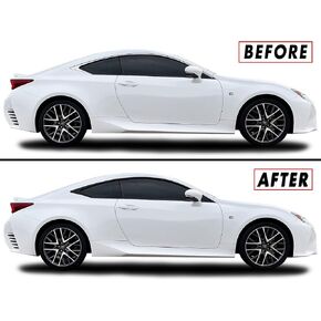 SlickMod Chrome Delete Blackout Vinyl Overlay for 2015-2018 Lexus RC Window Trim (Gloss Black)