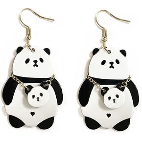 Funny Weird Cute Acrylic Big Rooster Chicken Panda Dinosaur Sheep Drop Dangle Creative Cartoon Anime Lightweight Earrings Jewelry for Women