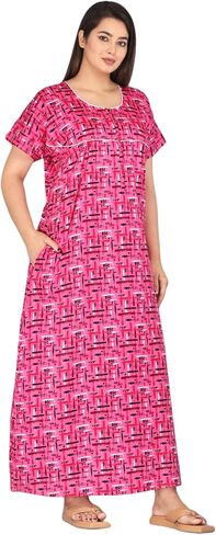soft indian nighty for women, maxi nightgowns for women Cotton Sleepwear comfort nightwear dress, in Saudi Arabia