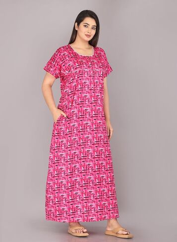 soft indian nighty for women, maxi nightgowns for women Cotton Sleepwear comfort nightwear dress, in Saudi Arabia