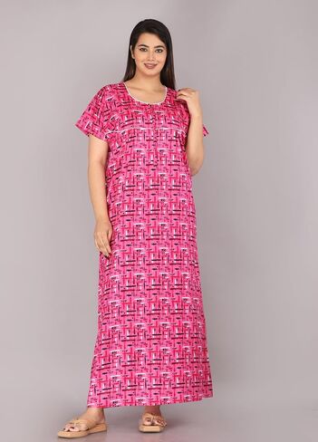 soft indian nighty for women, maxi nightgowns for women Cotton Sleepwear comfort nightwear dress, in Saudi Arabia