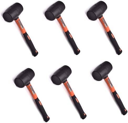 Edward Tools Rubber Mallet Hammer 16 oz - Durable Eco-friendly Rubber Hammer Head for Camping, Flooring, Tent Stakes, Woodworking, Soft Blow Tasks without Damage - Ergonomic Grip Handle in Saudi Arabia