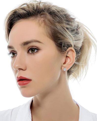 Tornito 5 Pairs 20G Titanium Threadless Flat Back Earrings Push-in Round Cubic Zirconia Earrings Studs Set Cartilage Earring Tragus Helix Piercing Jewelry For Men Women 2-6mm Silver Tone in Saudi Arabia