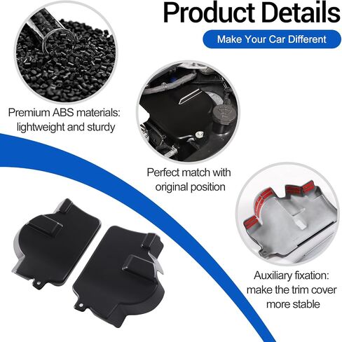 Front Strut Tower Cover Compatible with Chevrolet Corvette C8 Stingray 2020-2024, ABS Engine Bay Front Shock Absorbing Tower Protection Panel Cover Trim Accessories, 2PCS (Matte Black) in Kuwait