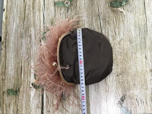 LVCOMEFF Women Ostrich Feather Mini Handbag Purse with Big Gold Chain for Party Fluffy Plush Luxurious in Kuwait