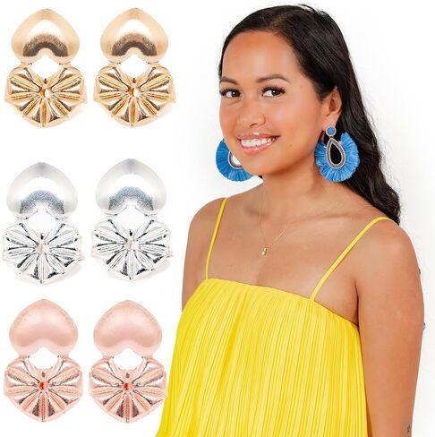 3-Pairs of Pierced Earing Lifters| Earring Backs for Droopy Ears | Earring Lifters | Ear Support | Lobe Back Lift | Sterling Silver, 18K Gold Plated and Rose Gold for Ear Lobe in Saudi Arabia
