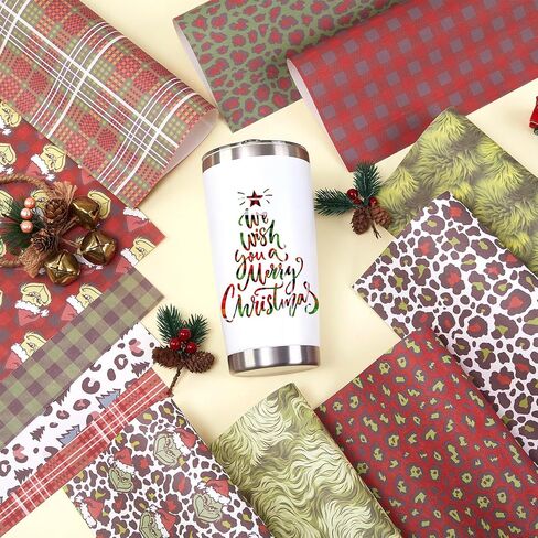 HTVSTD Christmas Sublimation Ink Transfer Sheets 12 Sheets 12inches * 10inches Leopard Pattern Sublimation Paper Pattern Transfer Sheets for Mugs Tumblers DIY in Saudi Arabia