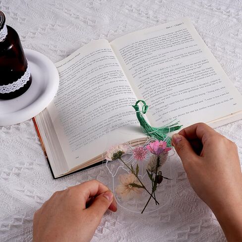 مجموعة علامات مرجعية للزهور المجففة الشفافة مكونة من 88 قطعة من choyaxo يمكنك صنعها بنفسك لقراءة الطلاب والمدرسين in Kuwait