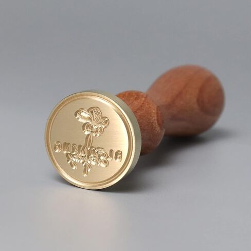 مجموعة طوابع ختم الشمع من fsalisa، 6 قطع من طوابع شمع ختم أوراق الزهور، أختام نحاسية + مقبض خشبي، مجموعة ختم الشمع مع صندوق هدايا لبطاقات الدعوات، وأظرف الحروف، وحزم النبيذ (مجموعة نباتية #-2) in Kuwait