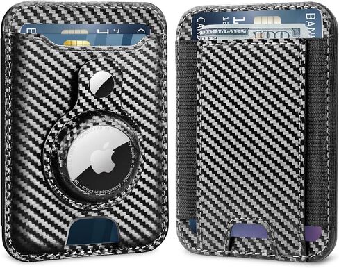 HiWe Wallet for Men, Slim AirTag Wallet, Front Pocket Minimalist Mens Wallet Card Holder with AirTag Holder for Cash Credit Cards, Premium Leather, RFID Blocking, Fits 10 Cards, Men Gift, Navy Blue in Saudi Arabia