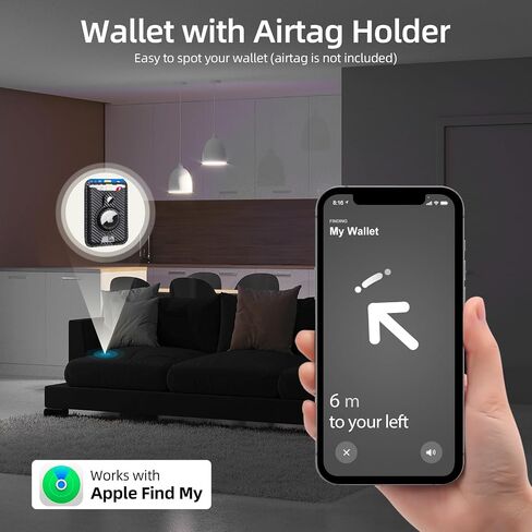 HiWe Wallet for Men, Slim AirTag Wallet, Front Pocket Minimalist Mens Wallet Card Holder with AirTag Holder for Cash Credit Cards, Premium Leather, RFID Blocking, Fits 10 Cards, Men Gift, Navy Blue in Saudi Arabia