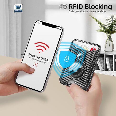 HiWe Wallet for Men, Slim AirTag Wallet, Front Pocket Minimalist Mens Wallet Card Holder with AirTag Holder for Cash Credit Cards, Premium Leather, RFID Blocking, Fits 10 Cards, Men Gift, Navy Blue in Saudi Arabia
