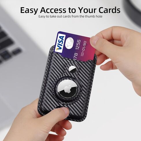 HiWe Wallet for Men, Slim AirTag Wallet, Front Pocket Minimalist Mens Wallet Card Holder with AirTag Holder for Cash Credit Cards, Premium Leather, RFID Blocking, Fits 10 Cards, Men Gift, Navy Blue in Saudi Arabia