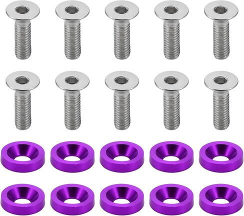 Motoforti Universal Car Modification M6 Gasket Bolt License Plate Frame Screw, M6x1.0, Aluminium Alloy, Orange, 1 Set in Saudi Arabia