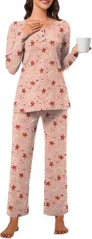 Bestbee Womens Pajamas Sets 2 Piece Button Down Lounge Pjs Winter Plus Size Outfits Loungewear with Pockets in Kuwait