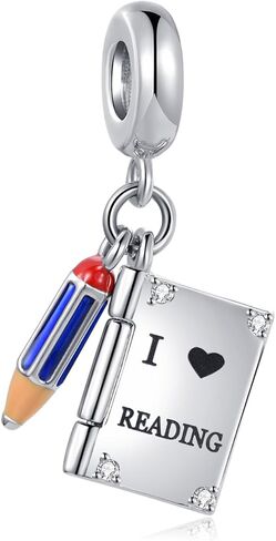 NARTGO I Love Reading Book Charm متوافق مع أساور Pandora Charms للنساء والفتيات in Saudi Arabia
