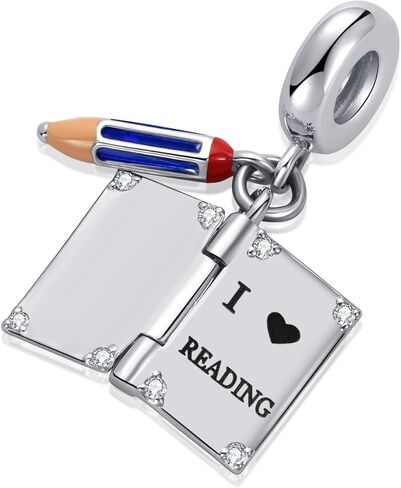 NARTGO I Love Reading Book Charm متوافق مع أساور Pandora Charms للنساء والفتيات in Saudi Arabia