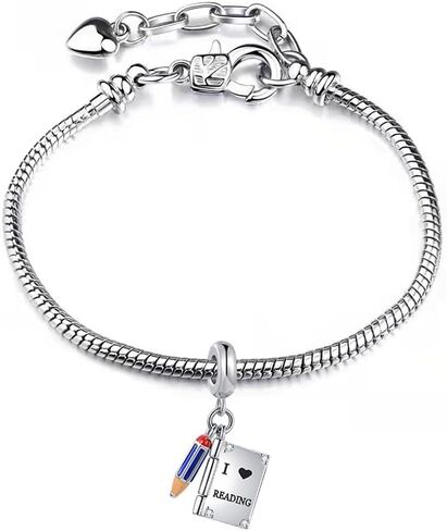 NARTGO I Love Reading Book Charm متوافق مع أساور Pandora Charms للنساء والفتيات in Saudi Arabia