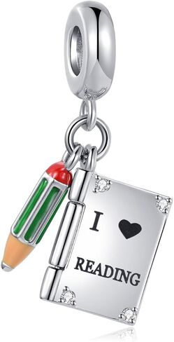 NARTGO I Love Reading Book Charm متوافق مع أساور Pandora Charms للنساء والفتيات in Saudi Arabia