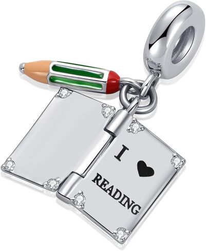 NARTGO I Love Reading Book Charm متوافق مع أساور Pandora Charms للنساء والفتيات in Saudi Arabia