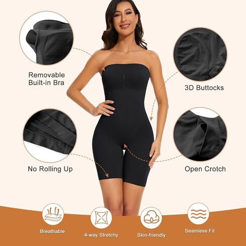 Strapless Shapewear Bodysuit with Bra for Wowen Tummy Control Full Body Shaper Seamless Bodysuit Underwear in Saudi Arabia