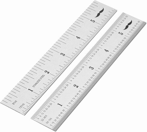 Mr. Pen- Machinist Ruler, 4 Pack (6, 8, 12, 14 inch), Metric Ruler, Millimeter Ruler, (1/64, 1/32, mm and .5 mm), 6 inch Ruler, Stainless Steel Ruler in Kuwait