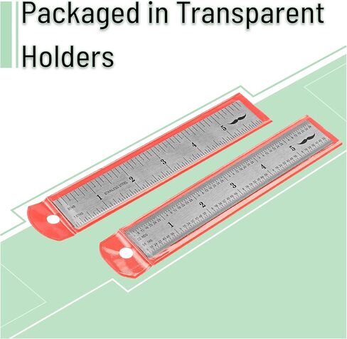 Mr. Pen- Machinist Ruler, 4 Pack (6, 8, 12, 14 inch), Metric Ruler, Millimeter Ruler, (1/64, 1/32, mm and .5 mm), 6 inch Ruler, Stainless Steel Ruler in Kuwait