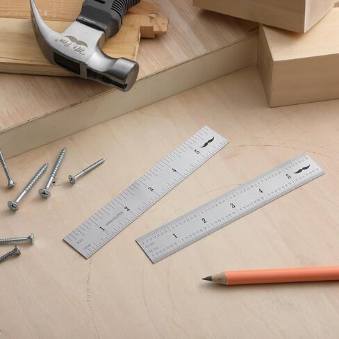 Mr. Pen- Machinist Ruler, 4 Pack (6, 8, 12, 14 inch), Metric Ruler, Millimeter Ruler, (1/64, 1/32, mm and .5 mm), 6 inch Ruler, Stainless Steel Ruler in Kuwait