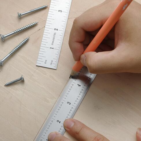 Mr. Pen- Machinist Ruler, 4 Pack (6, 8, 12, 14 inch), Metric Ruler, Millimeter Ruler, (1/64, 1/32, mm and .5 mm), 6 inch Ruler, Stainless Steel Ruler in Kuwait