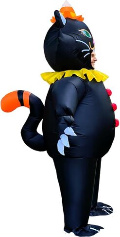 زي KOOY القابل للنفخ للبالغين على شكل قطة سوداء، أزياء الهالوين المنفجرة لكامل الجسم للرجال والنساء in Kuwait