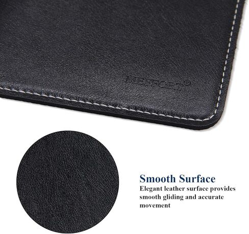 لوحة ماوس جلدية من Meffort Inc مع قاعدة مطاطية سميكة وسطح أملس للمكتب والمدرسة - 9.5 × 7.9 بوصة، أسود in Kuwait
