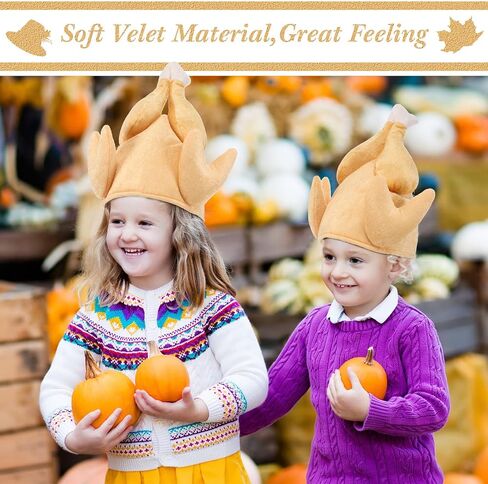 Geyoga 4 Pieces Thanksgiving Turkey Hats Plush Turkey Trot Hat with Legs Funny Thanksgiving Headbands for Woman Man in Saudi Arabia