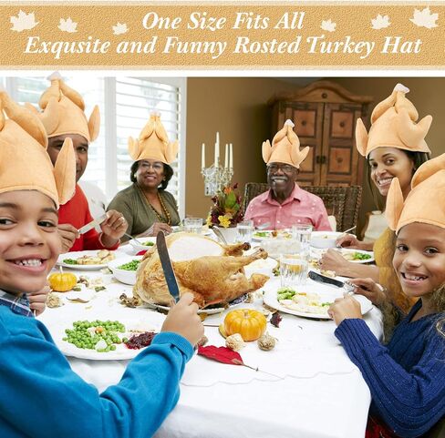 Geyoga 4 Pieces Thanksgiving Turkey Hats Plush Turkey Trot Hat with Legs Funny Thanksgiving Headbands for Woman Man in Saudi Arabia