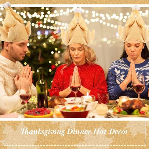 Geyoga 4 Pieces Thanksgiving Turkey Hats Plush Turkey Trot Hat with Legs Funny Thanksgiving Headbands for Woman Man in Saudi Arabia