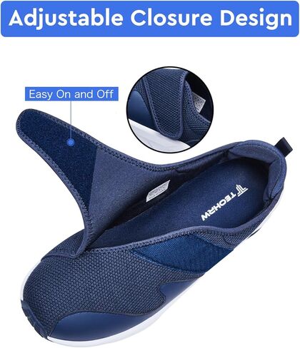 أحذية رجالية لمرضى السكري أحذية واسعة العرض مع إغلاق قابل للتعديل للأقدام المتورمة ووسادة هوائية مضادة للانزلاق أحذية رياضية سفلية in Kuwait