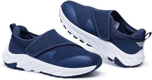 أحذية رجالية لمرضى السكري أحذية واسعة العرض مع إغلاق قابل للتعديل للأقدام المتورمة ووسادة هوائية مضادة للانزلاق أحذية رياضية سفلية in Kuwait