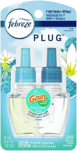 Febreze Plug in Air Fresheners, Heavy Duty Crisp Clean, Odor Fighter for Strong Odors, Scented Oil Refill (2 Count) in Kuwait
