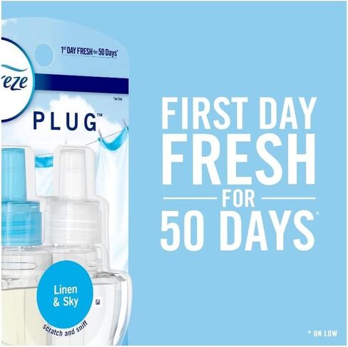 Febreze Plug in Air Fresheners, Heavy Duty Crisp Clean, Odor Fighter for Strong Odors, Scented Oil Refill (2 Count) in Kuwait