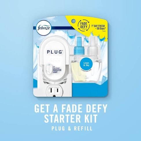 Febreze Plug in Air Fresheners, Heavy Duty Crisp Clean, Odor Fighter for Strong Odors, Scented Oil Refill (2 Count) in Kuwait
