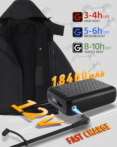 Wulcea 3-in-1 Graphene Heated Jacket For Women 12V 18400mAh Fast Charge With Large Capacity in Kuwait