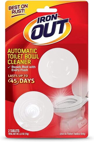 Super Iron Out AT12N Automatic Toilet Bowl Cleaner-2.1 Ounces/2 Uses-Rust and Hard Water Stain Repellent Cleans with Each Flush in Saudi Arabia