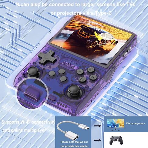 30000 Retro Games Handheld Game Console, 3.5 inch Mini HD IPS Screen Retro Console, 3800mAh Large Capacity, Built-in 256G Card, Support HDMI and TV Output in Saudi Arabia