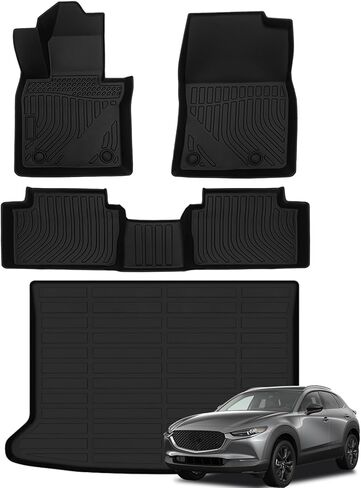 Naibeve Floor Mats for Mazda CX-30 2020-2023 2024 (FWD Only)- All Weather Custom Fit for Mazda CX-30 Floor Mats, for Mazda CX-30 Floor Liner Cargo Mat Trunk Liner Cargo Liner in Kuwait